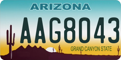 AZ license plate AAG8043