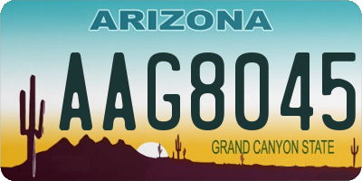AZ license plate AAG8045
