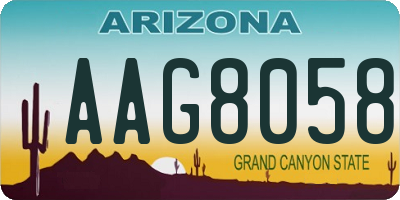 AZ license plate AAG8058