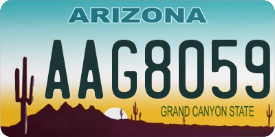 AZ license plate AAG8059