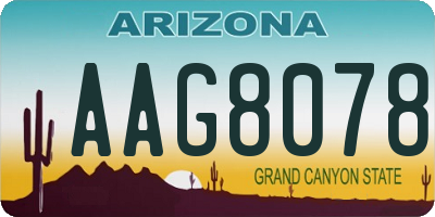 AZ license plate AAG8078