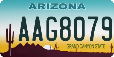 AZ license plate AAG8079