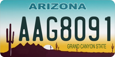 AZ license plate AAG8091