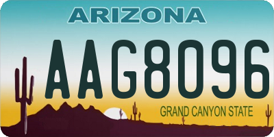 AZ license plate AAG8096