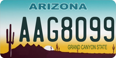 AZ license plate AAG8099