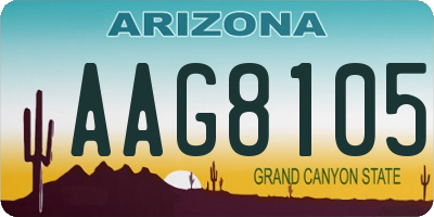 AZ license plate AAG8105