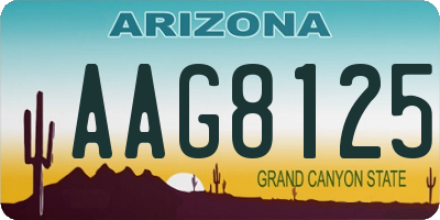 AZ license plate AAG8125