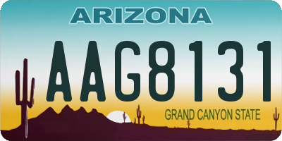 AZ license plate AAG8131