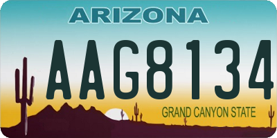 AZ license plate AAG8134