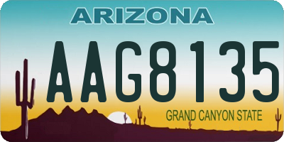 AZ license plate AAG8135
