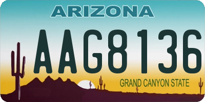 AZ license plate AAG8136
