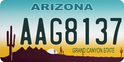 AZ license plate AAG8137