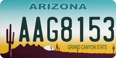 AZ license plate AAG8153