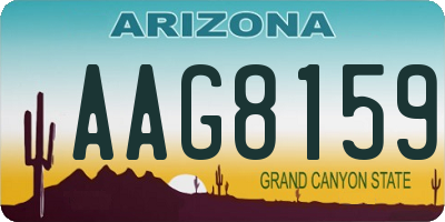 AZ license plate AAG8159