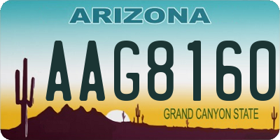 AZ license plate AAG8160