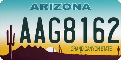 AZ license plate AAG8162