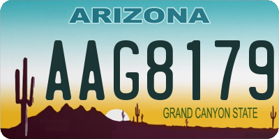 AZ license plate AAG8179