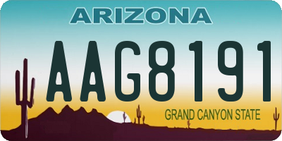 AZ license plate AAG8191