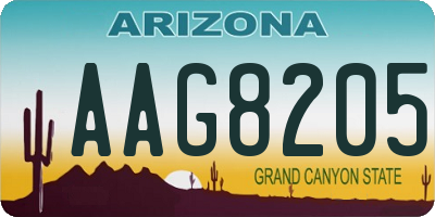 AZ license plate AAG8205