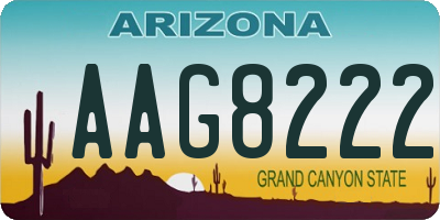 AZ license plate AAG8222