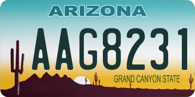 AZ license plate AAG8231
