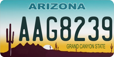 AZ license plate AAG8239