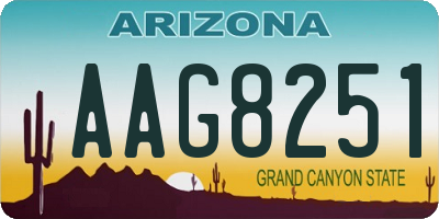 AZ license plate AAG8251