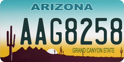 AZ license plate AAG8258