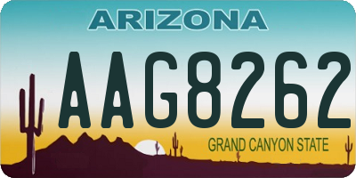 AZ license plate AAG8262