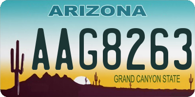 AZ license plate AAG8263