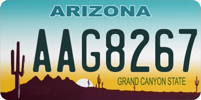 AZ license plate AAG8267