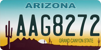 AZ license plate AAG8272