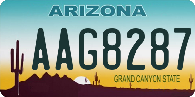 AZ license plate AAG8287