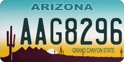 AZ license plate AAG8296