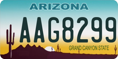AZ license plate AAG8299