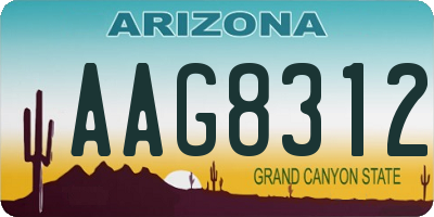 AZ license plate AAG8312
