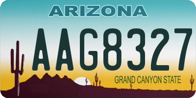 AZ license plate AAG8327