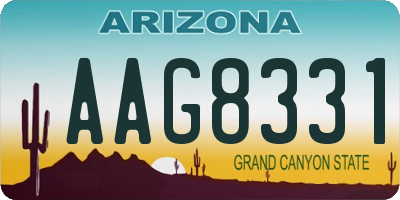 AZ license plate AAG8331