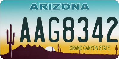 AZ license plate AAG8342