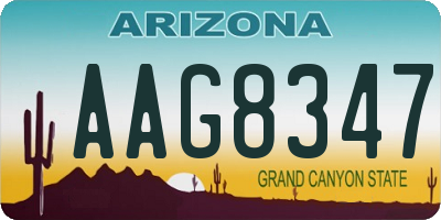 AZ license plate AAG8347