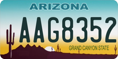 AZ license plate AAG8352