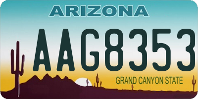 AZ license plate AAG8353