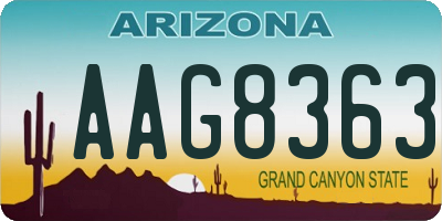 AZ license plate AAG8363