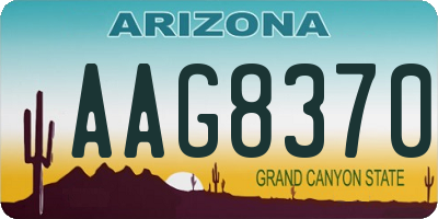 AZ license plate AAG8370
