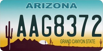 AZ license plate AAG8372