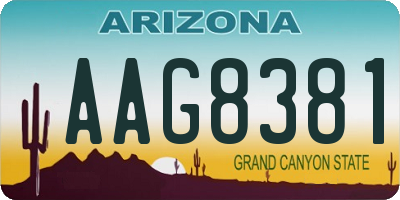 AZ license plate AAG8381