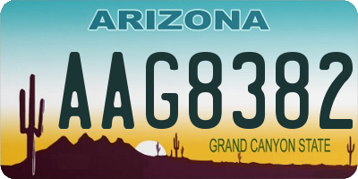 AZ license plate AAG8382
