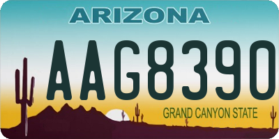 AZ license plate AAG8390