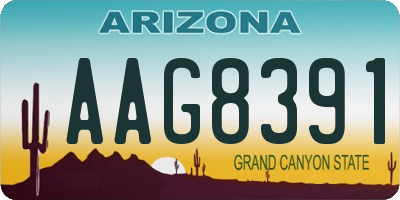 AZ license plate AAG8391