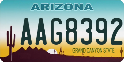 AZ license plate AAG8392